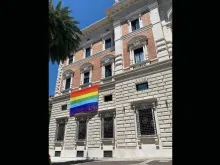 U.S. Embassy to the Holy See displays LGBT "Pride" flag during month of June, 2021, in Rome